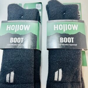 Hollow Performance Alpaca Boot Socks Unisex Large M10.5-13 W10.5-12 (2 Pair)New